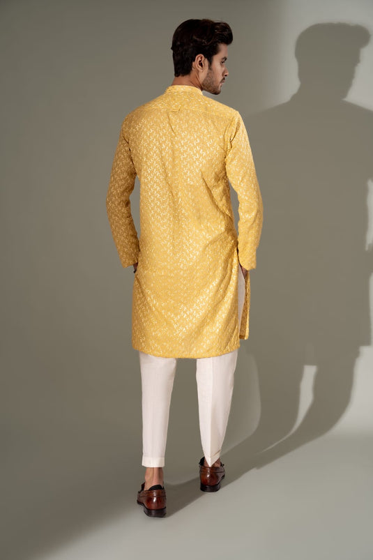 PASTEL YELLOW KURTA PAJAMA SET