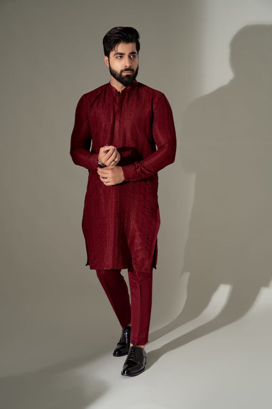 DEEP MAROON KURTA PAJAMA