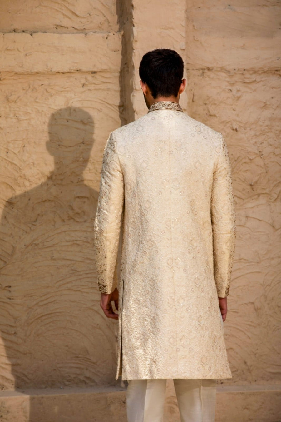 Off white Hand Embroidered Sherwani