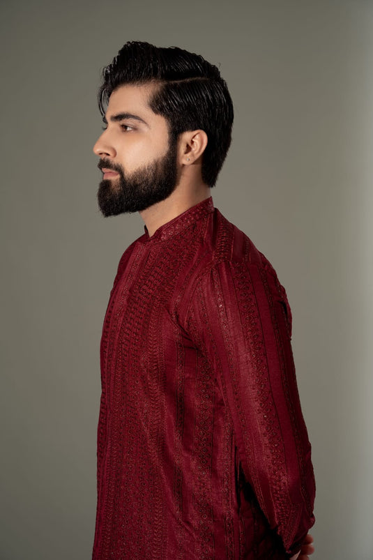 DEEP MAROON KURTA PAJAMA