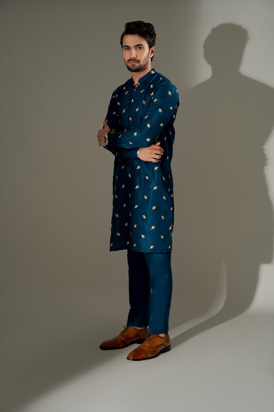 TEAL GREEN KURTA PAJAMA