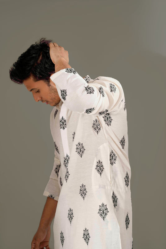 POWDER WHITE KURTA PAJAMA