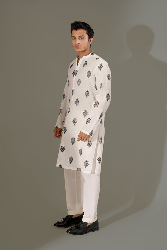 POWDER WHITE KURTA PAJAMA