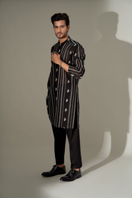 JET BLACK KURTA PAJAMA