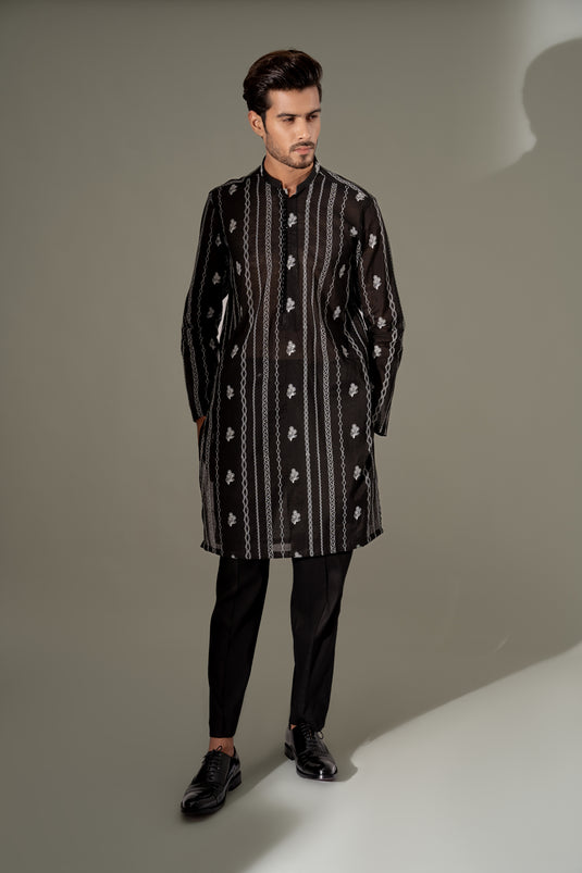 JET BLACK KURTA PAJAMA