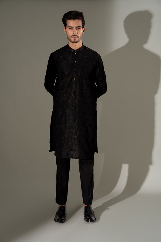 MID-NIGHT BLACK KURTA PAJAMA