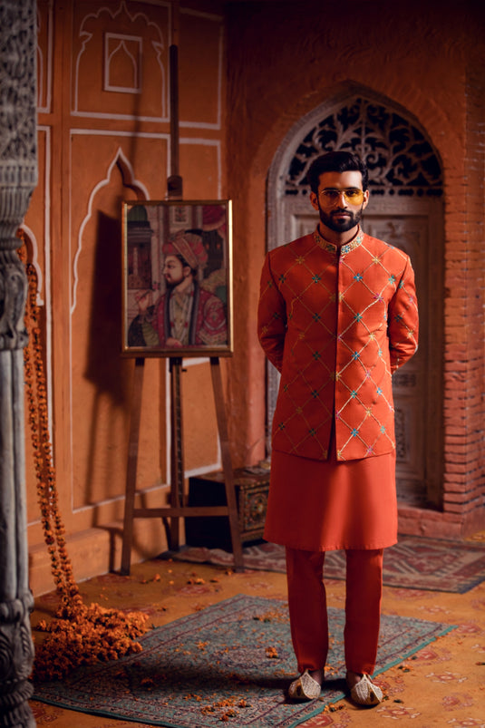 BURNT ORANGE PRINCE COAT