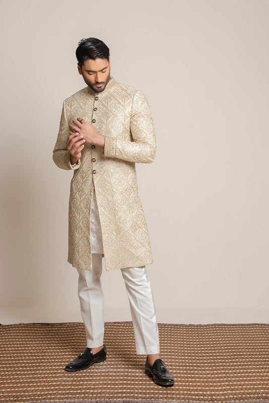 GOLDEN EMBROIDERED SHERWANI